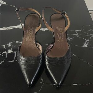 Salvatore Ferragamo Black Leather Heels
